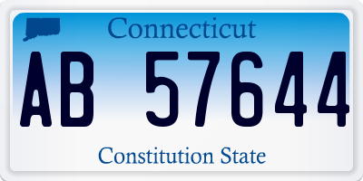 CT license plate AB57644