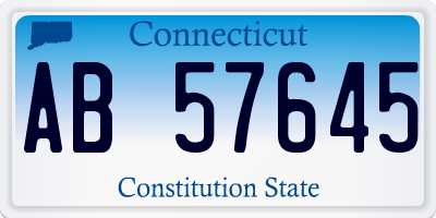 CT license plate AB57645