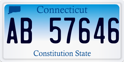 CT license plate AB57646