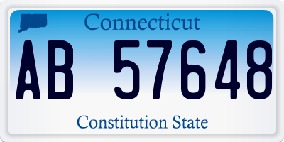 CT license plate AB57648