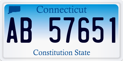 CT license plate AB57651