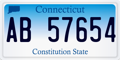 CT license plate AB57654