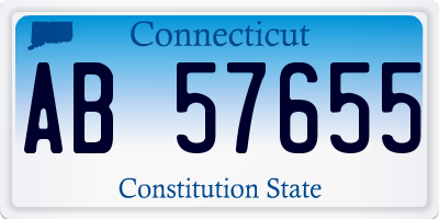 CT license plate AB57655