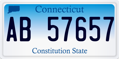 CT license plate AB57657