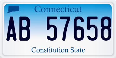 CT license plate AB57658