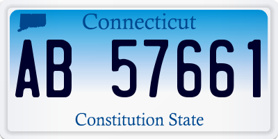 CT license plate AB57661