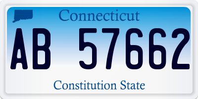 CT license plate AB57662