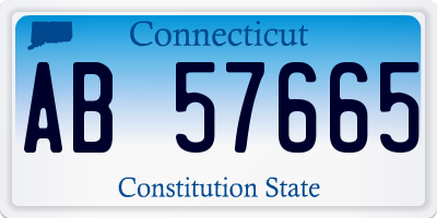 CT license plate AB57665