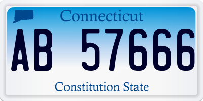 CT license plate AB57666