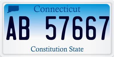 CT license plate AB57667