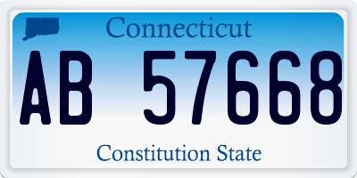 CT license plate AB57668