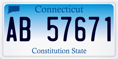 CT license plate AB57671