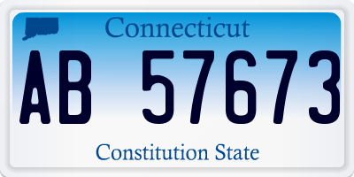 CT license plate AB57673