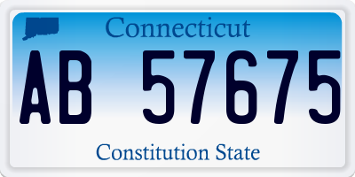 CT license plate AB57675