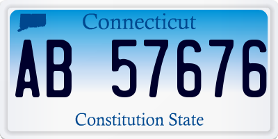 CT license plate AB57676