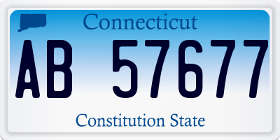 CT license plate AB57677