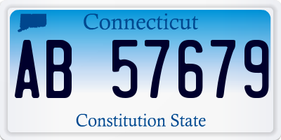 CT license plate AB57679