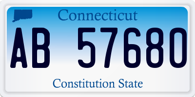 CT license plate AB57680