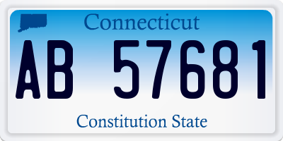 CT license plate AB57681