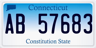 CT license plate AB57683