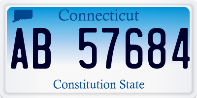 CT license plate AB57684