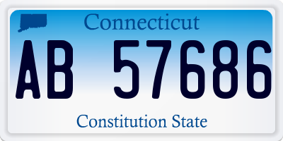 CT license plate AB57686