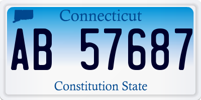 CT license plate AB57687