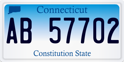 CT license plate AB57702