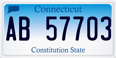 CT license plate AB57703