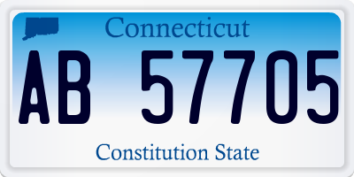 CT license plate AB57705