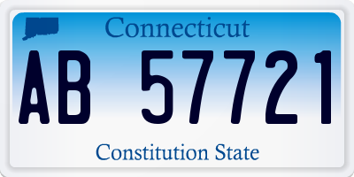 CT license plate AB57721