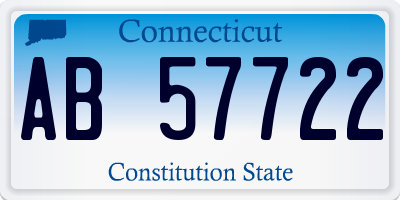 CT license plate AB57722