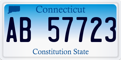 CT license plate AB57723