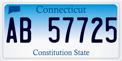 CT license plate AB57725