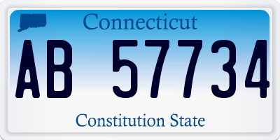 CT license plate AB57734