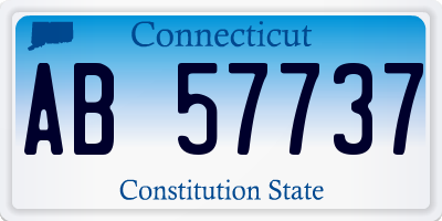 CT license plate AB57737