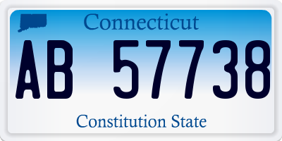 CT license plate AB57738