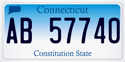 CT license plate AB57740