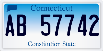 CT license plate AB57742