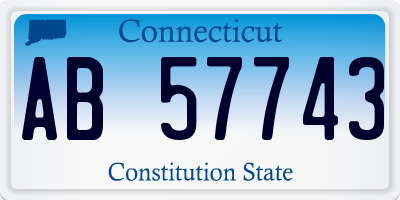 CT license plate AB57743