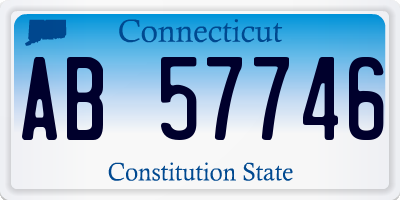 CT license plate AB57746