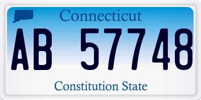 CT license plate AB57748