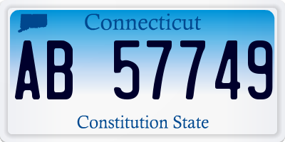 CT license plate AB57749