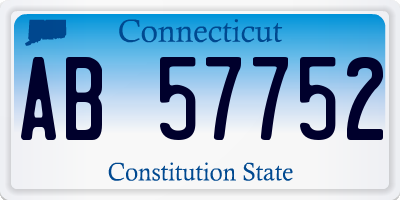 CT license plate AB57752