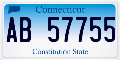 CT license plate AB57755