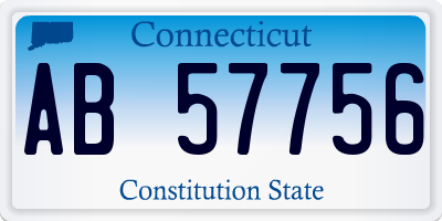 CT license plate AB57756