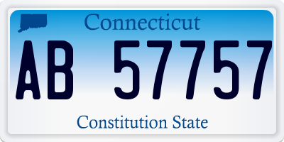 CT license plate AB57757