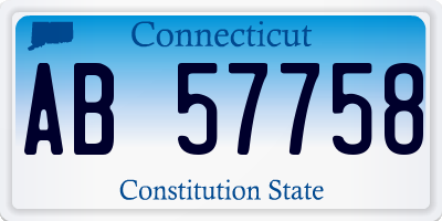 CT license plate AB57758