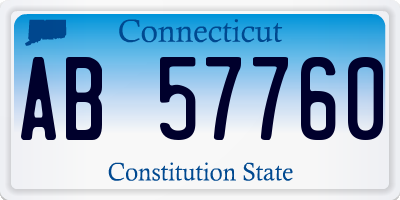 CT license plate AB57760