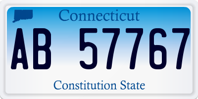 CT license plate AB57767